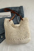 Openwork Woven Tote Bag - URBANPICK FASHION