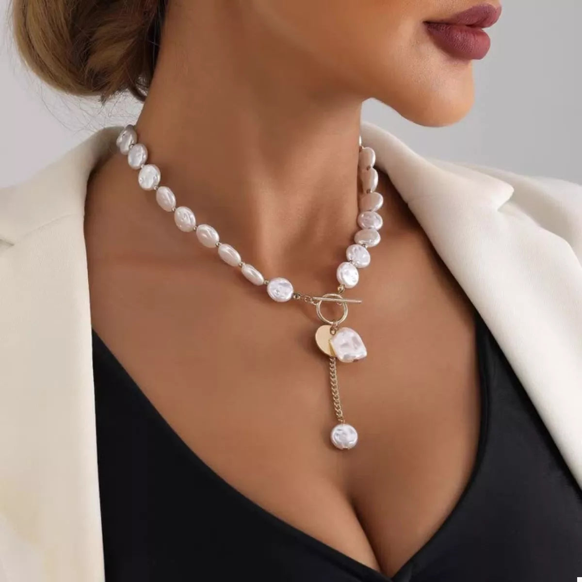 18K Gold-Plated Pearl Drop Necklace - URBANPICK FASHION