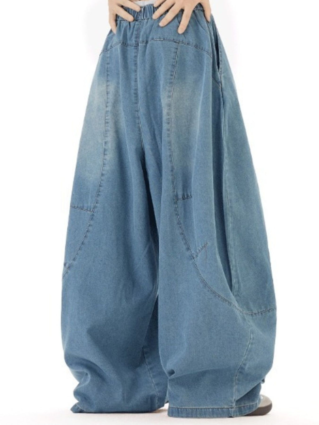 Men's Full Size Wash Wide Leg Jeans Plus Size - URBANPICK FASHION