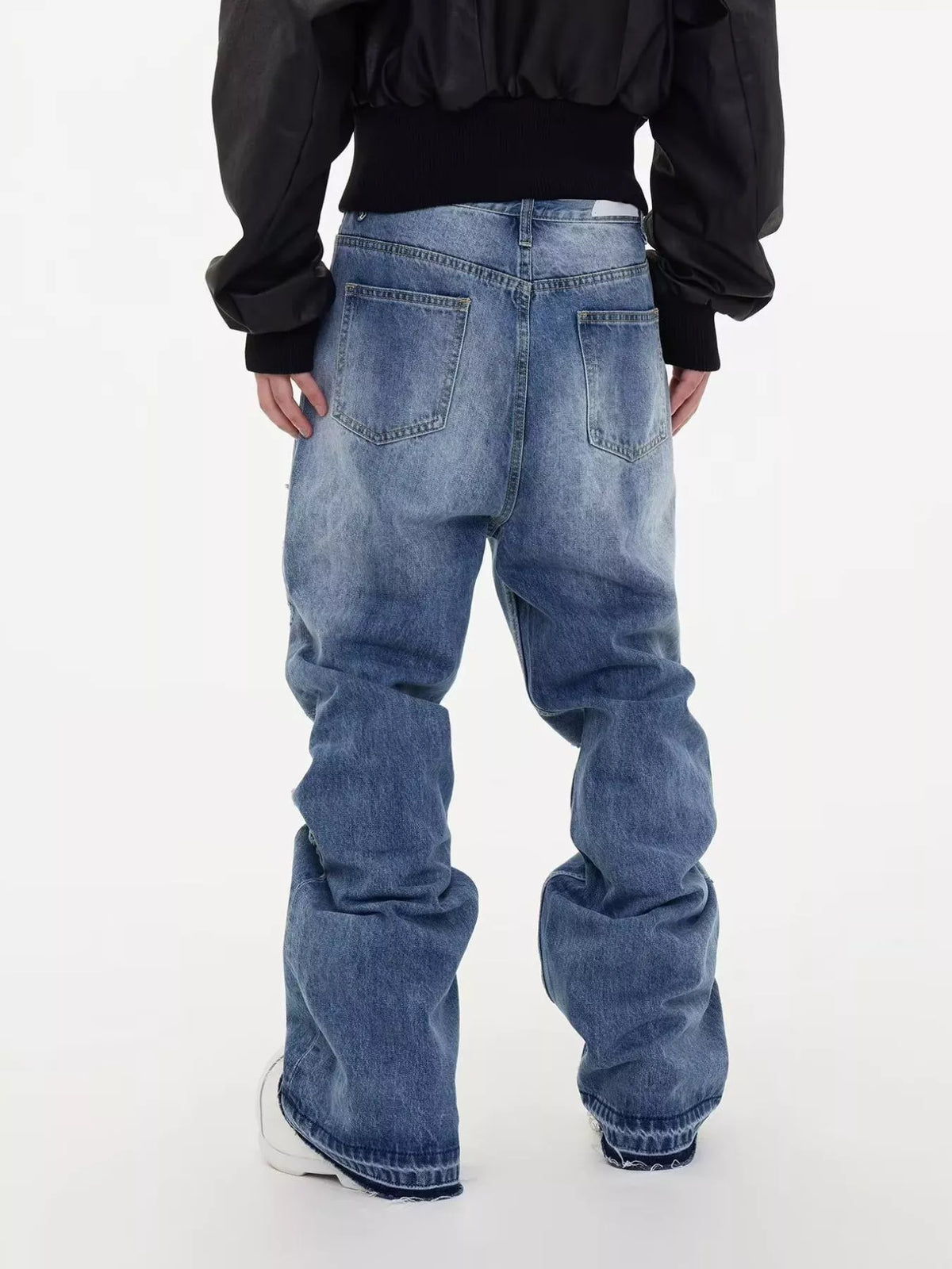 Men's Full Size Distressed Wide Leg Jeans Plus Size - URBANPICK FASHION