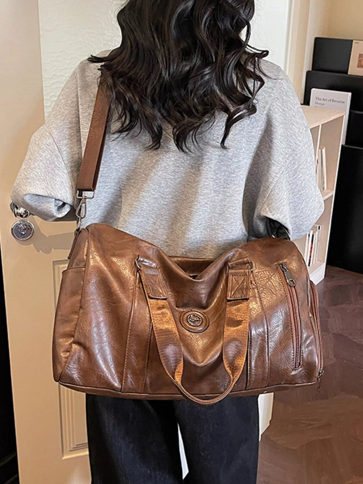 PU Leather Duffel Bag - URBANPICK FASHION