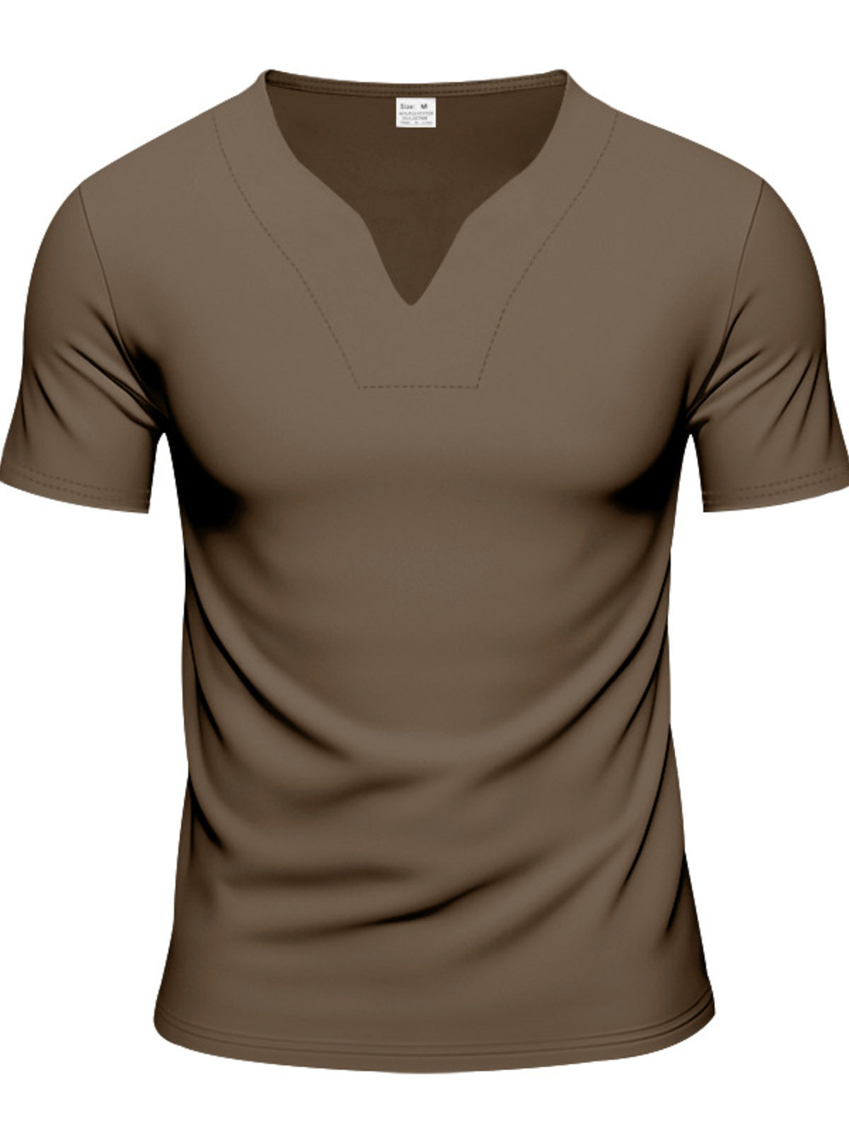 Men's Full Size Casual V-Neck Short Sleeve T-Shirt Plus Size - URBANPICK FASHION