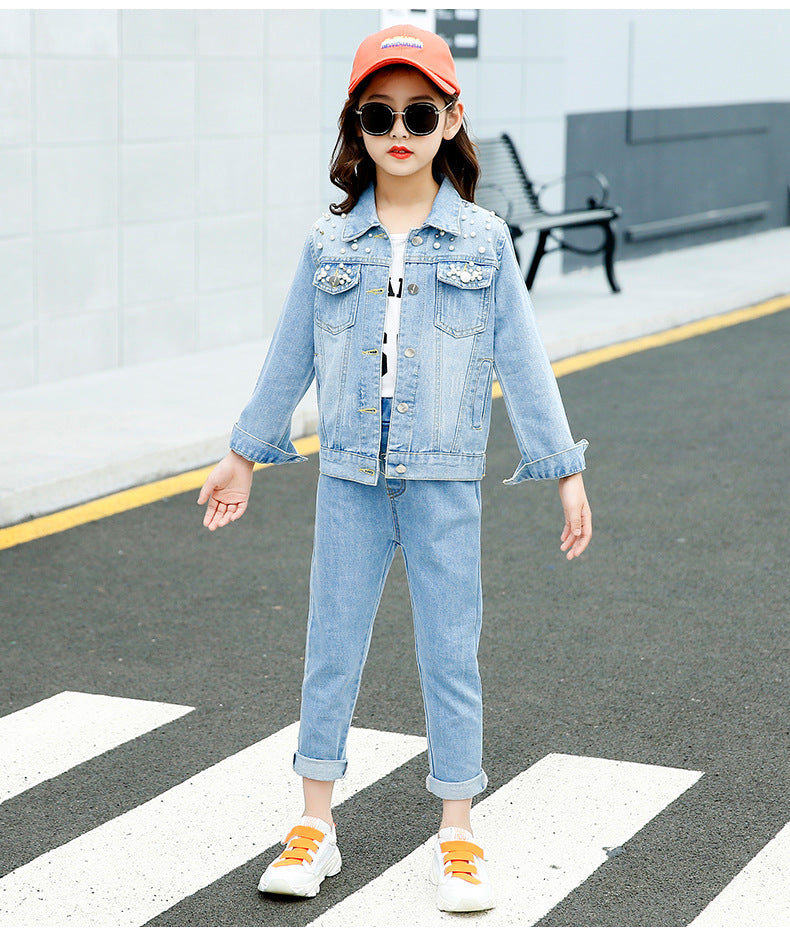 Girls Embroidered Denim Jacket