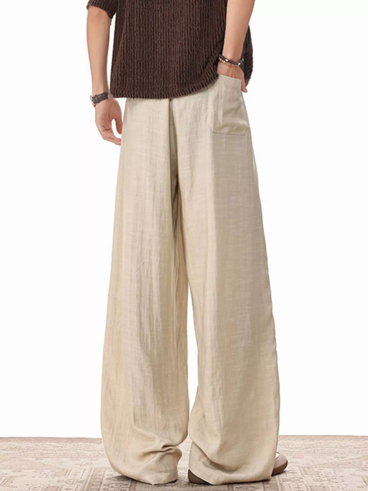 Men's Plus Size Wide Leg Drawstring Pants - URBANPICK FASHION