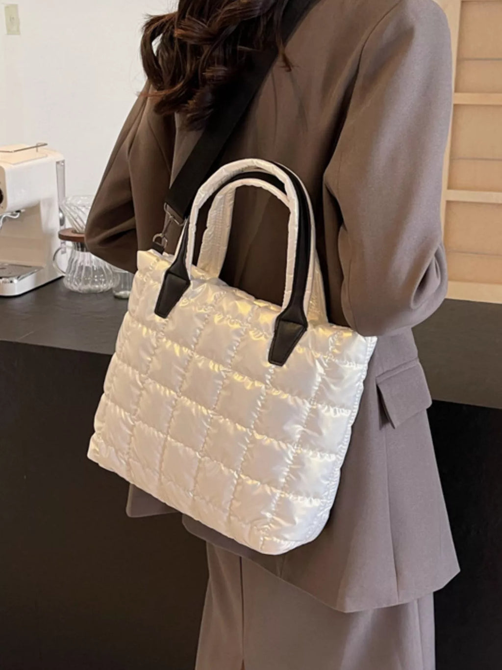 Bubble Textured Tote Crossbody Bag - URBANPICK FASHION