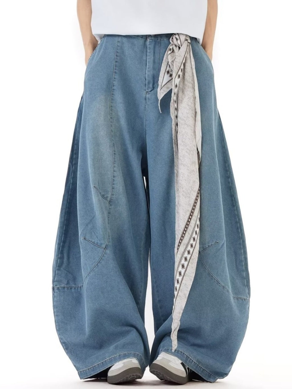 Men's Full Size Wash Wide Leg Jeans Plus Size - URBANPICK FASHION