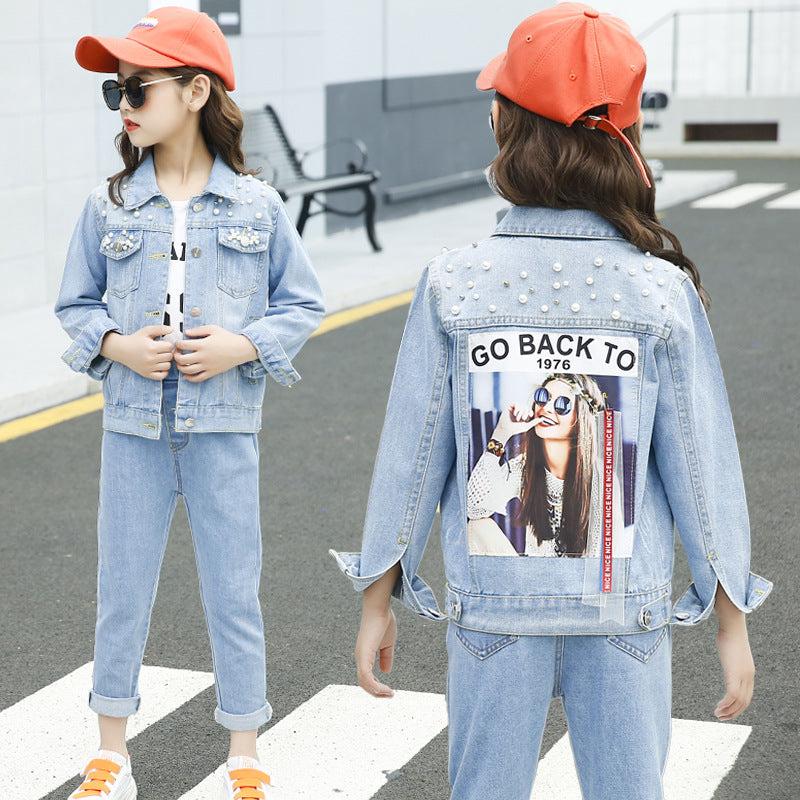 Girls Embroidered Denim Jacket