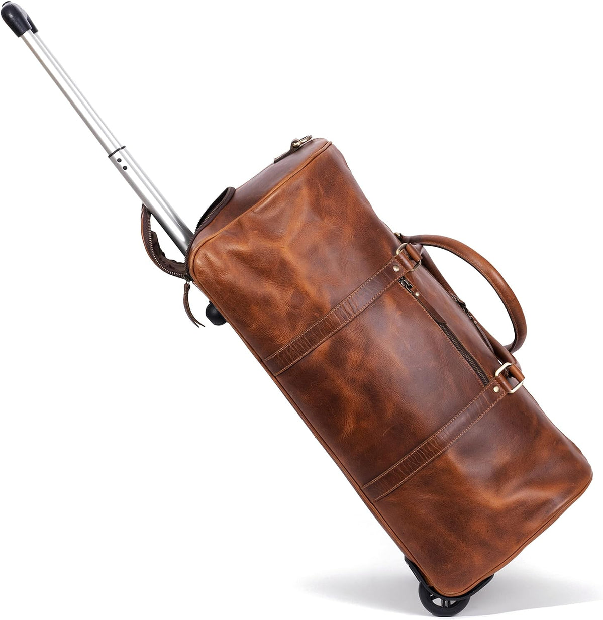 Tan Leather Trolley Bag 44L - URBANPICK FASHION