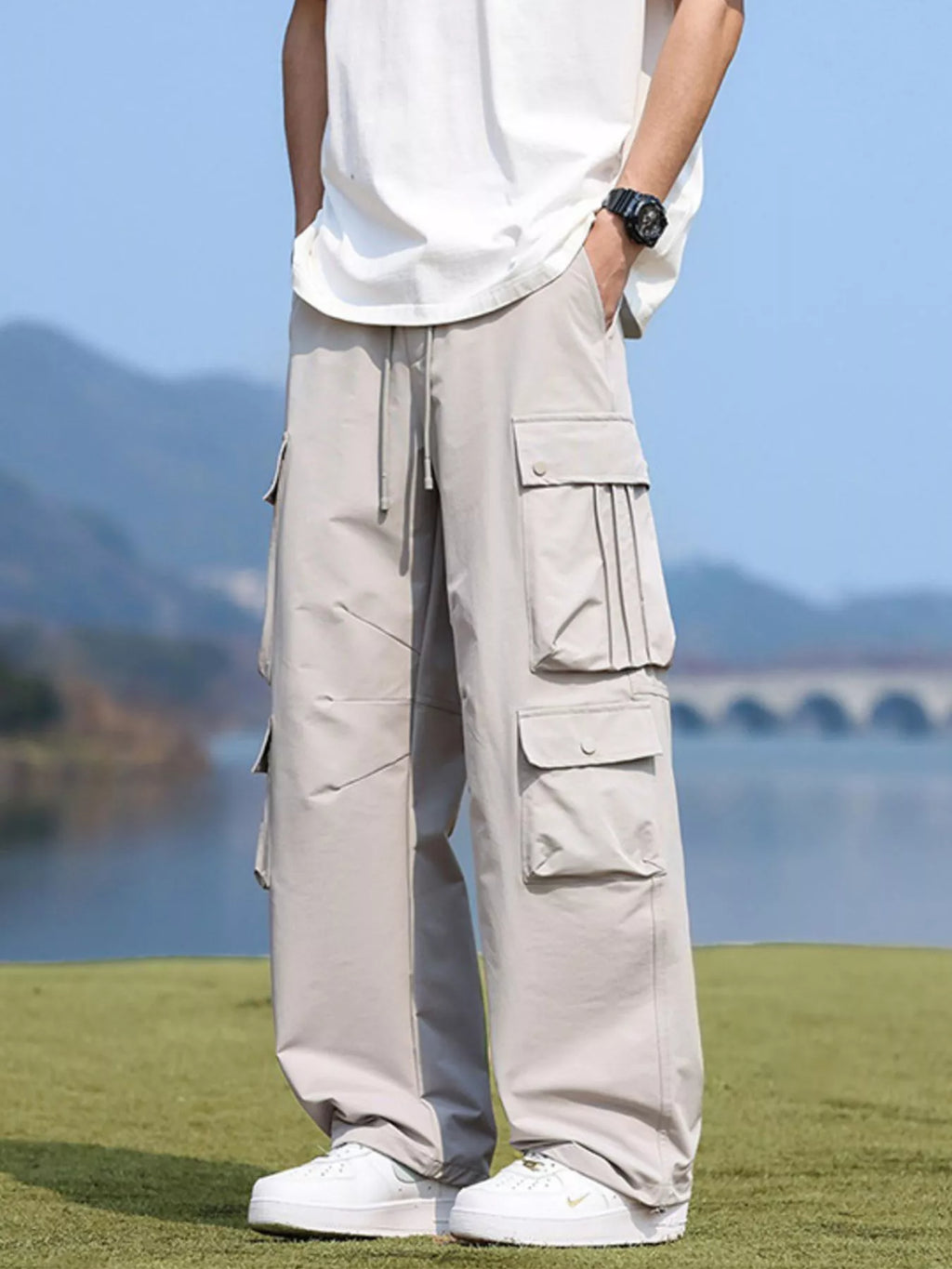 Men's Plus Size Loose Fit Multi-Pocket Cargo Pants - URBANPICK FASHION