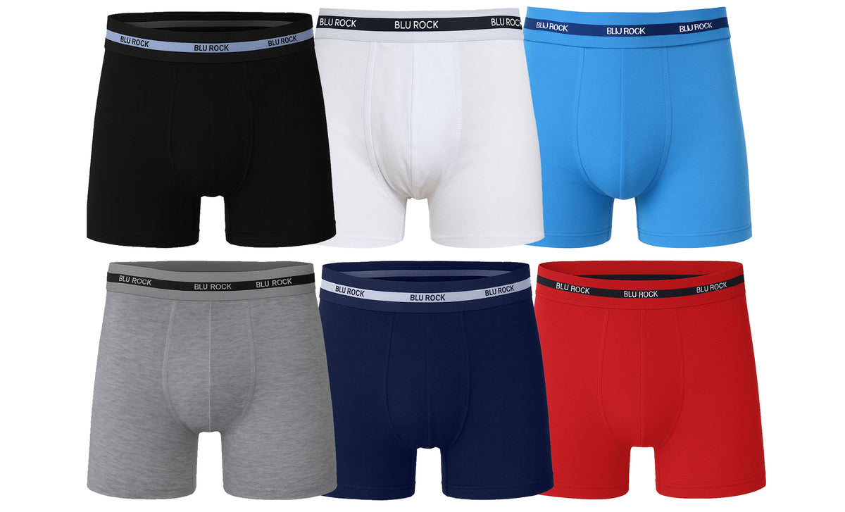 Men's 8-Pack Cotton Stretch Boxer Briefs (S-2XL): Charcoal/Navy/Black/Aqua/Red/Heather Grey / M