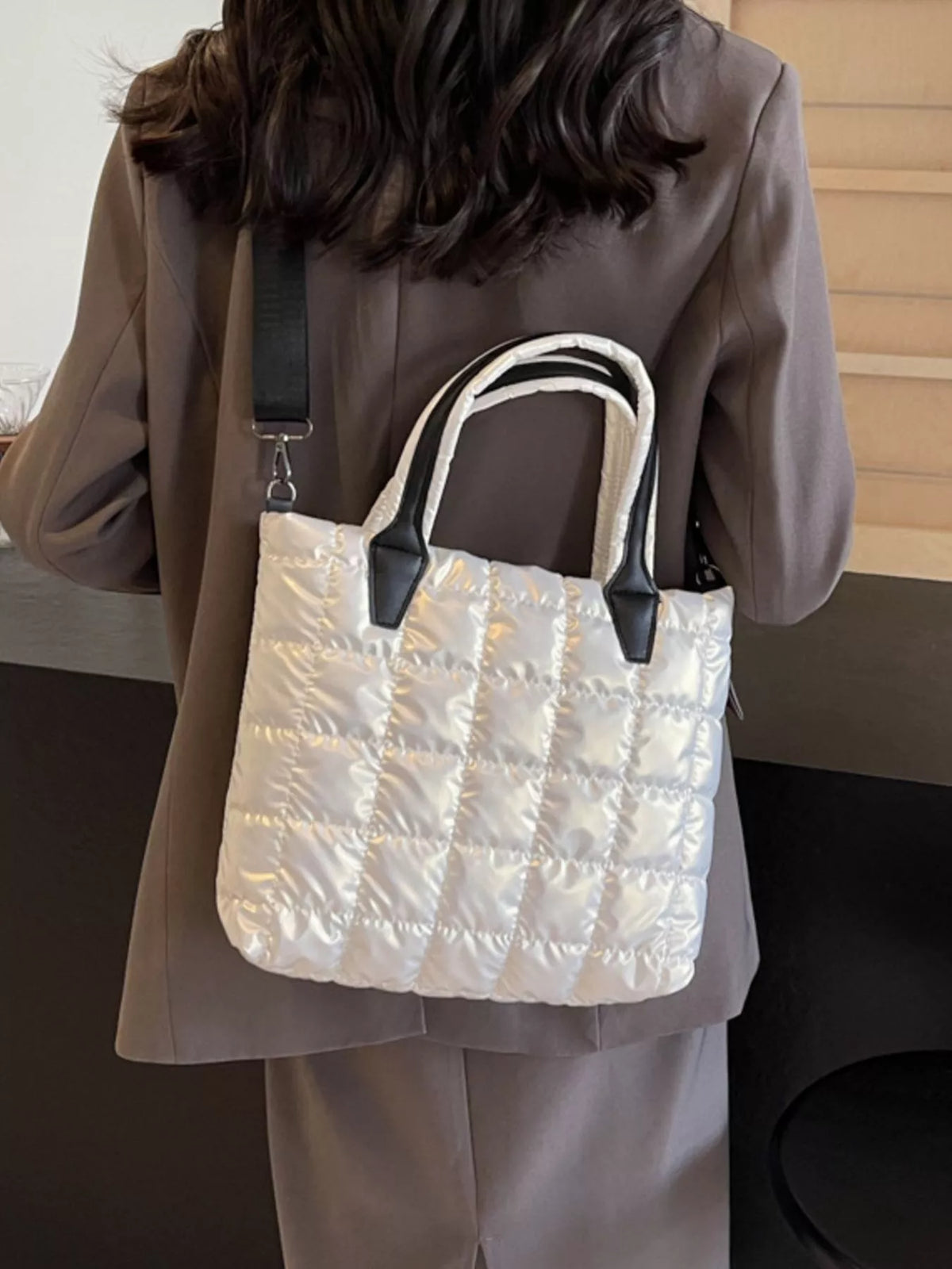 Bubble Textured Tote Crossbody Bag - URBANPICK FASHION