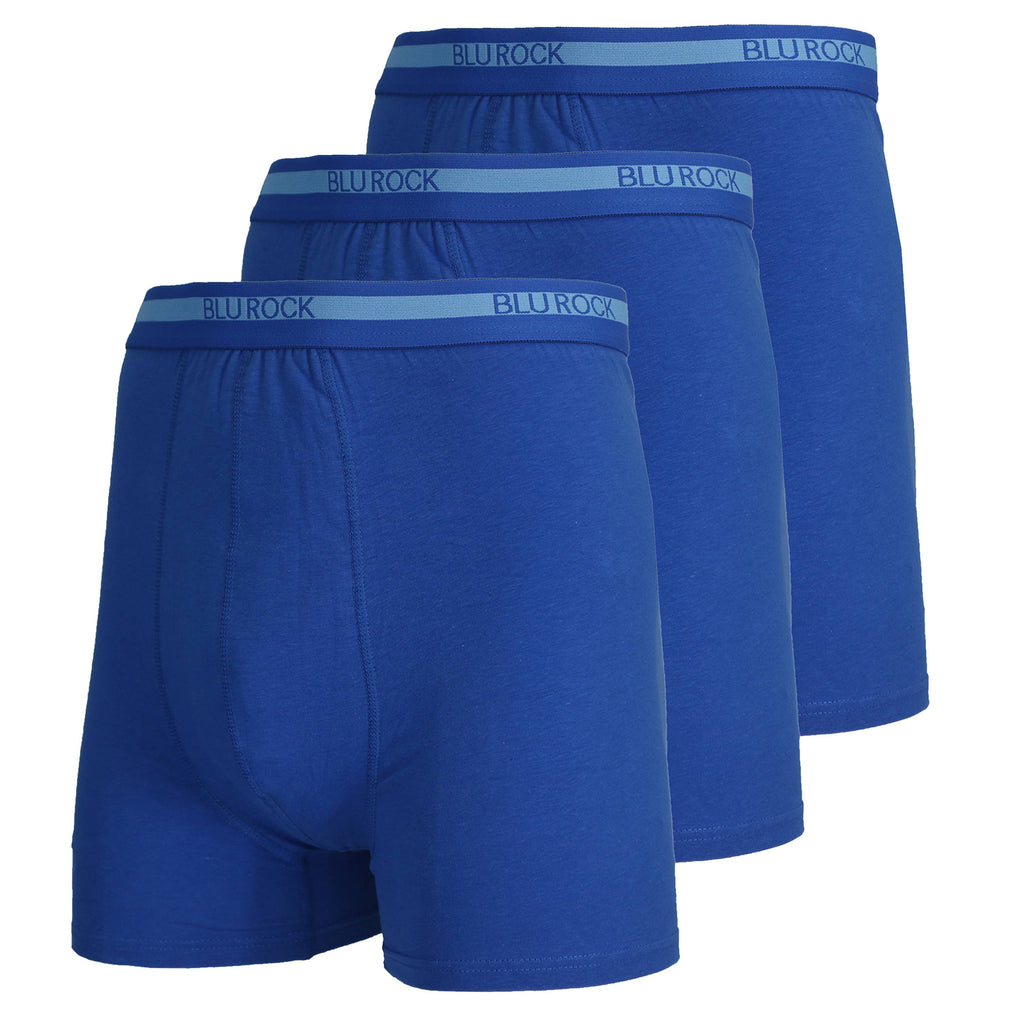 Blu Rock  Men's Stretch Cotton Boxer Briefs (3 Pack): White / SMALL-3PCS