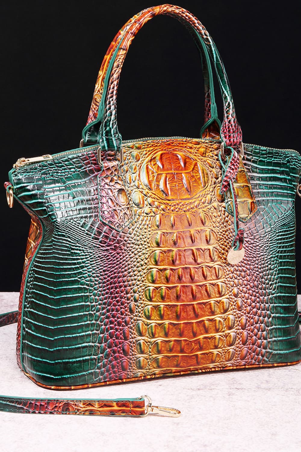 Gradient PU Leather Handbag - URBANPICK FASHION