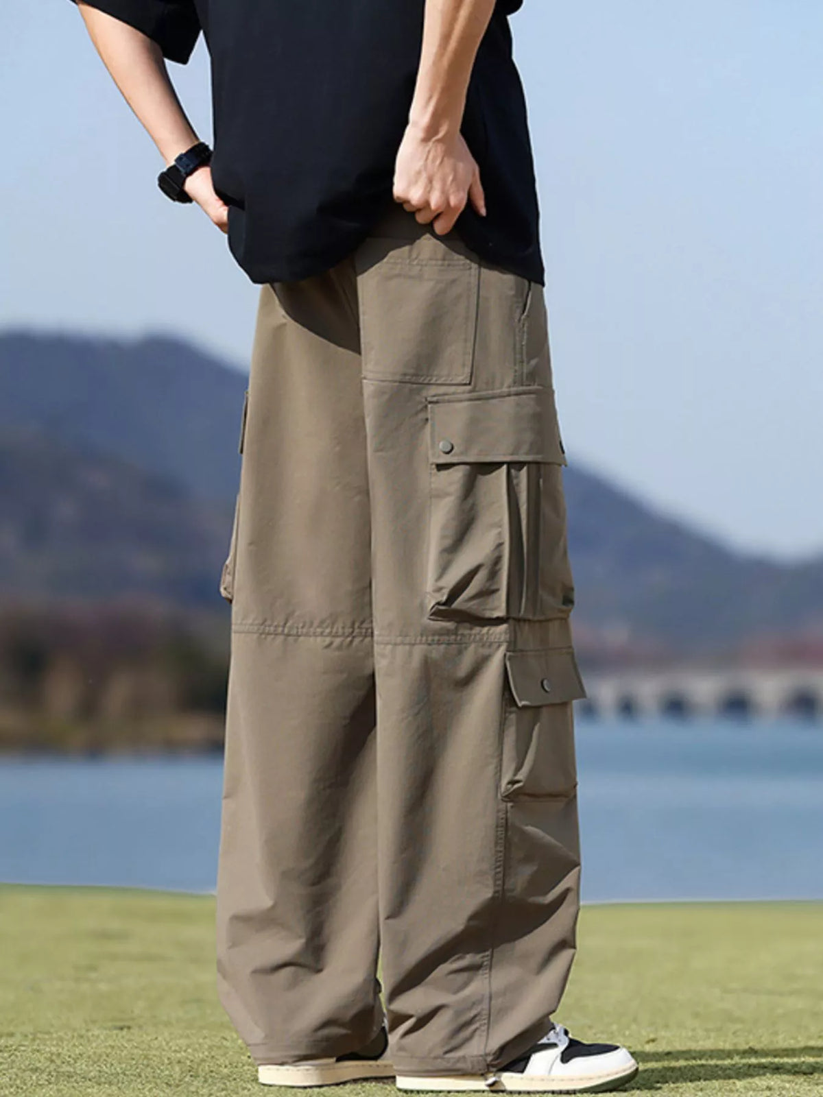 Men's Plus Size Loose Fit Multi-Pocket Cargo Pants - URBANPICK FASHION