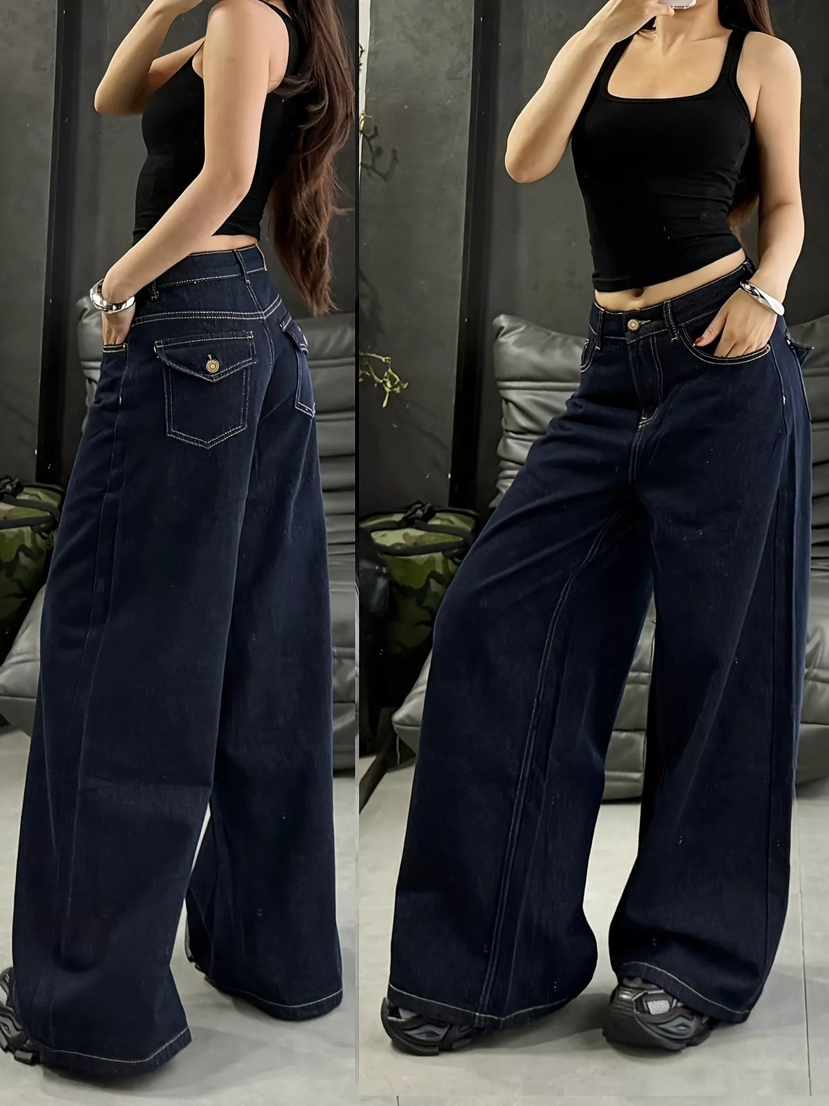 Wide Leg Jeans - URBANPICK FASHION