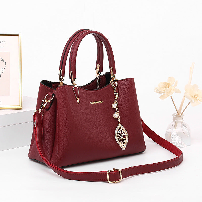 Top-Handle Leather Handbag - URBANPICK FASHION