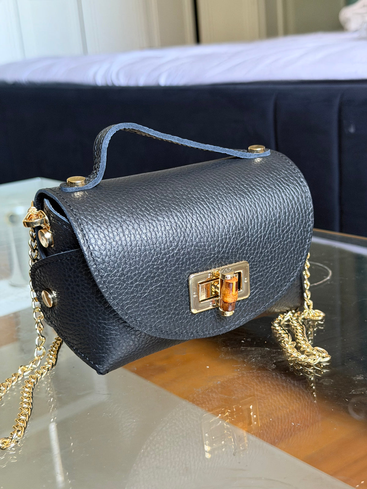Chic Mini Top-Handle – Italian Handmade Leather Crossbody MADE IN ITALIA 🇮🇹
