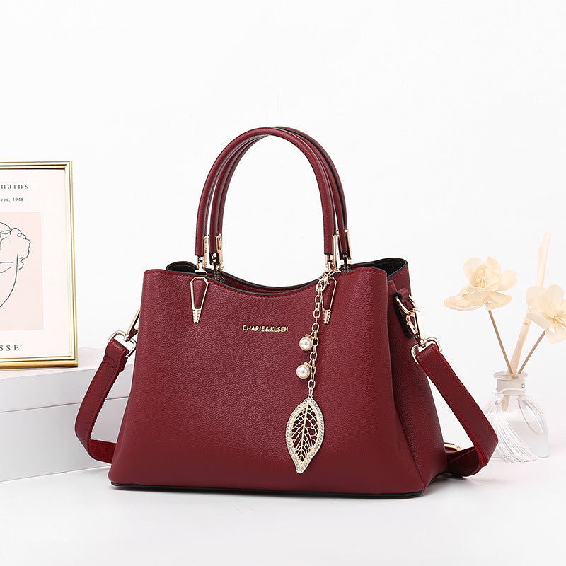 Top-Handle Leather Handbag - URBANPICK FASHION