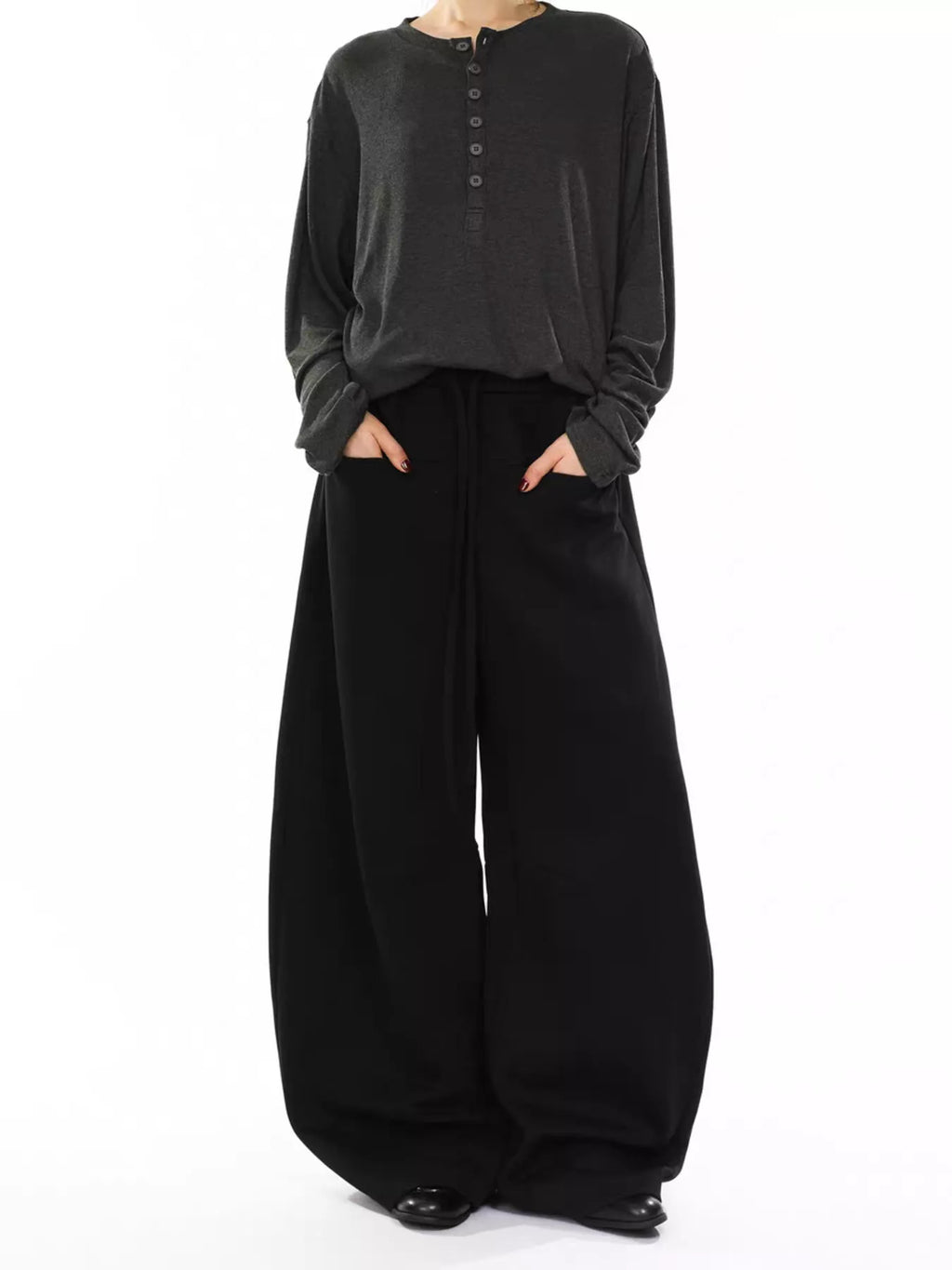 Men's Plus Size Drawstring Wide Leg Pants - URBANPICK FASHION