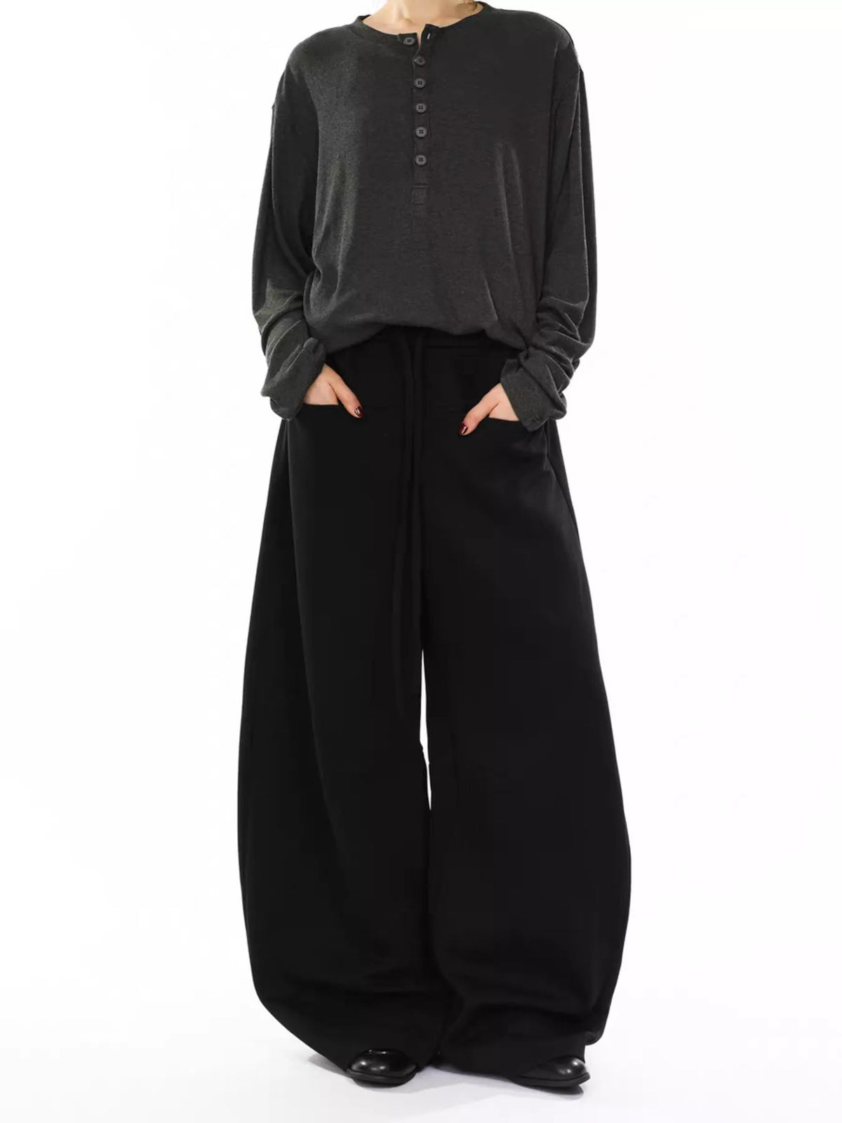 Men's Plus Size Drawstring Wide Leg Pants - URBANPICK FASHION