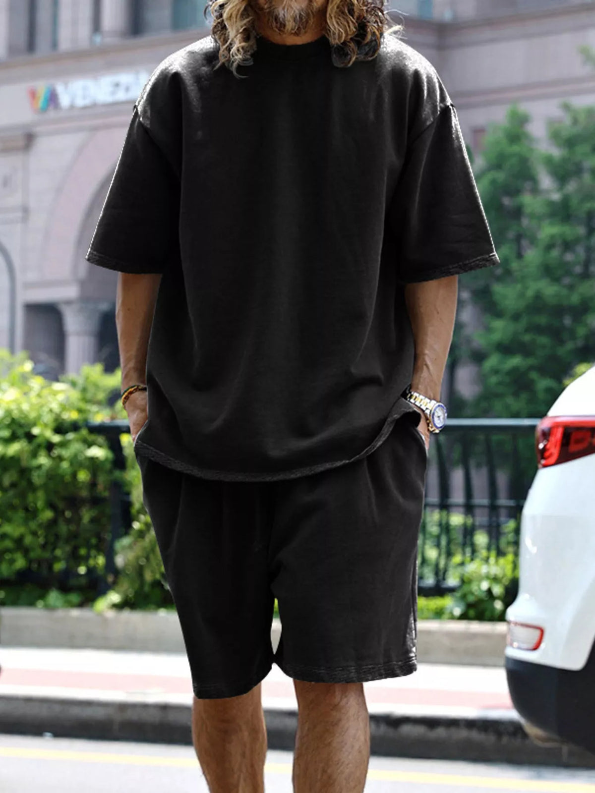 Men's Full Size Relaxed Fit T-Shirt & Shorts Set Plus Size - URBANPICK FASHION