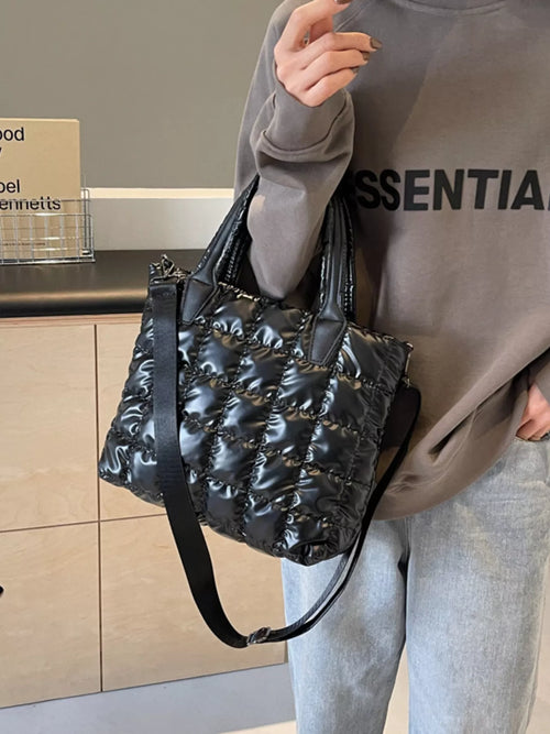 Bubble Textured Tote Crossbody Bag - URBANPICK FASHION