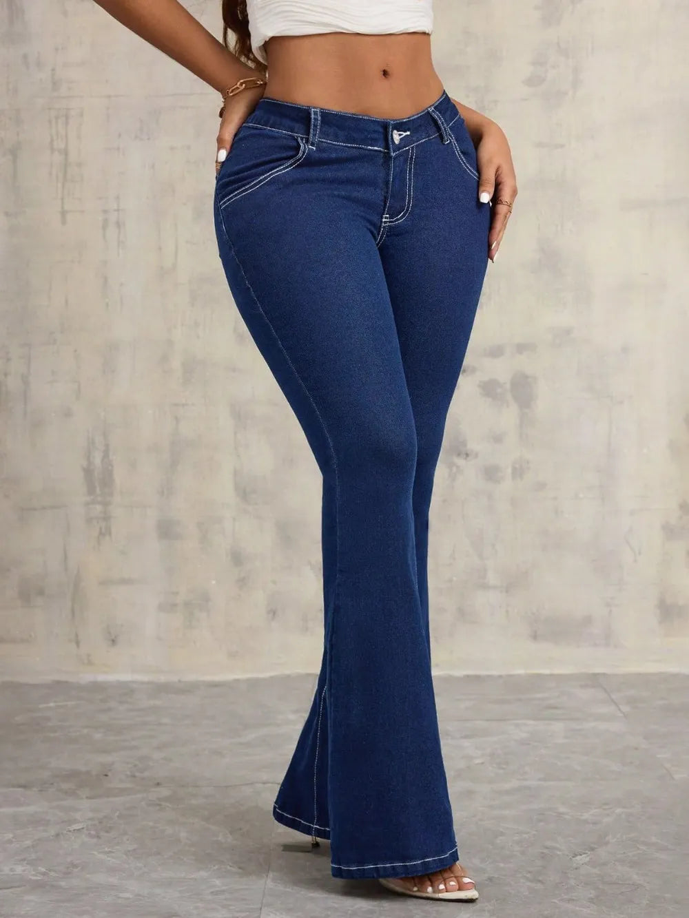 Flare Jeans with Pockets - URBANPICK FASHION