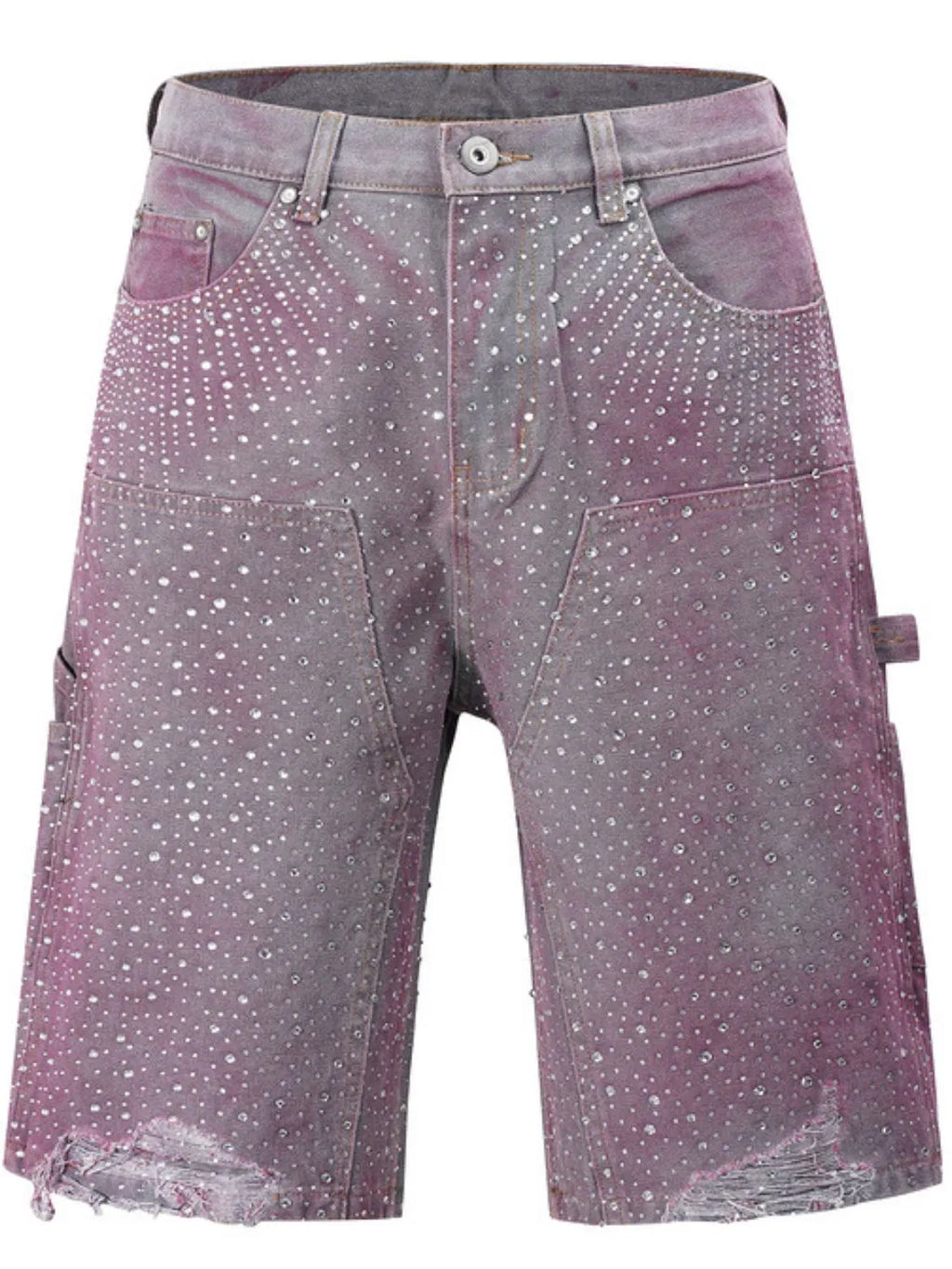 Men's Rhinestone Shorts with Pockets - URBANPICK FASHION