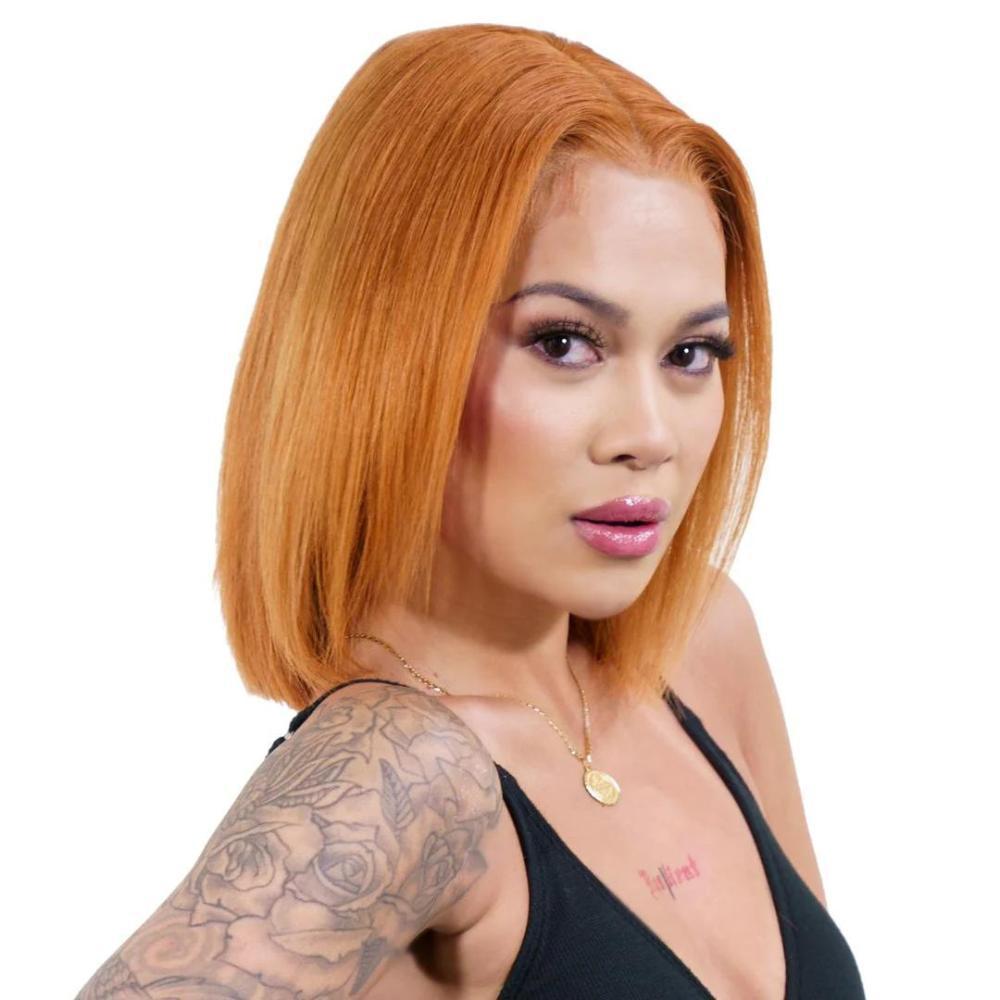 Cinnamon 13x4 Transparent Lace Front 100% Human Hair Bob Wig - URBANPICK FASHION
