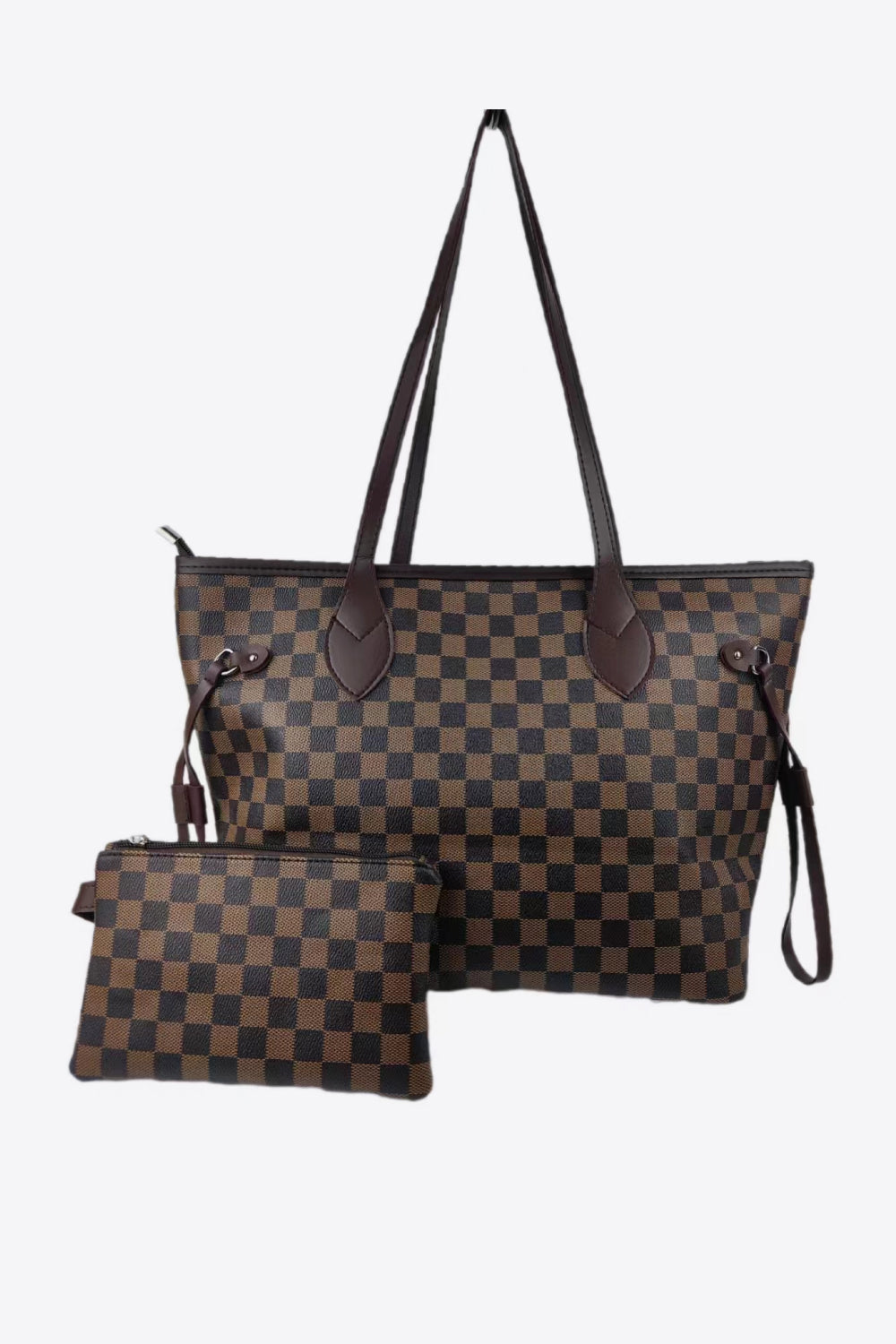Checkered PVC Two-Piece Bag Set - URBANPICK FASHION