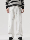 Men's Splatter-Paint Wide-Leg Jeans - URBANPICK FASHION