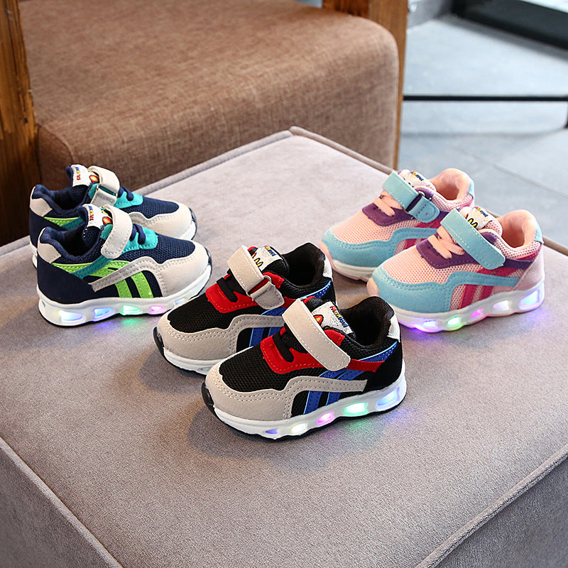Kids Light-Up Breathable Running Sneakers