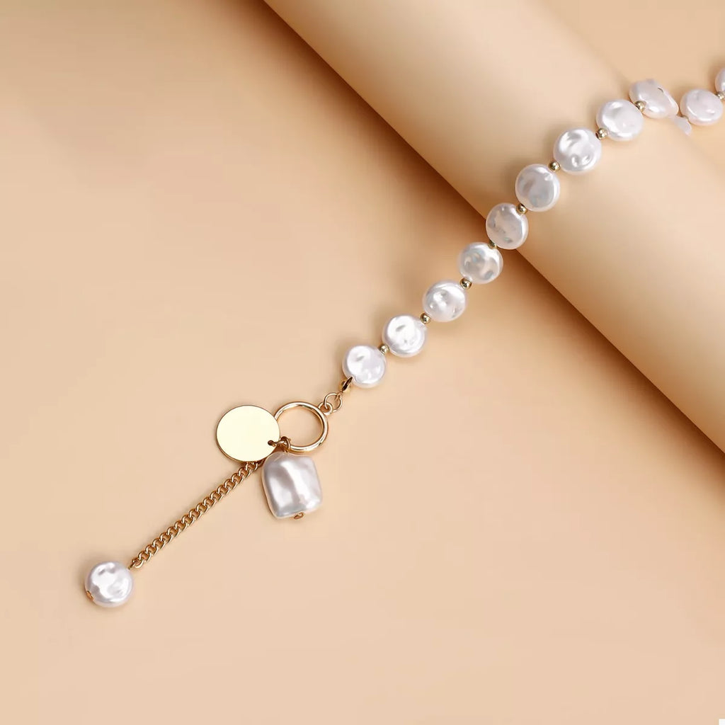 18K Gold-Plated Pearl Drop Necklace - URBANPICK FASHION