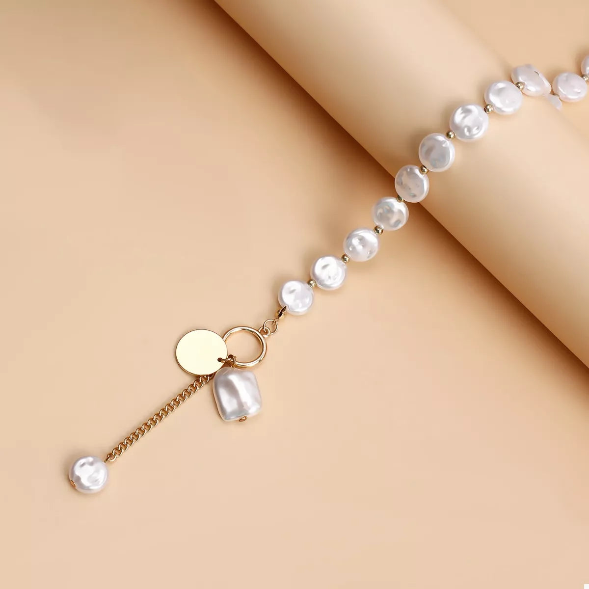 18K Gold-Plated Pearl Drop Necklace - URBANPICK FASHION