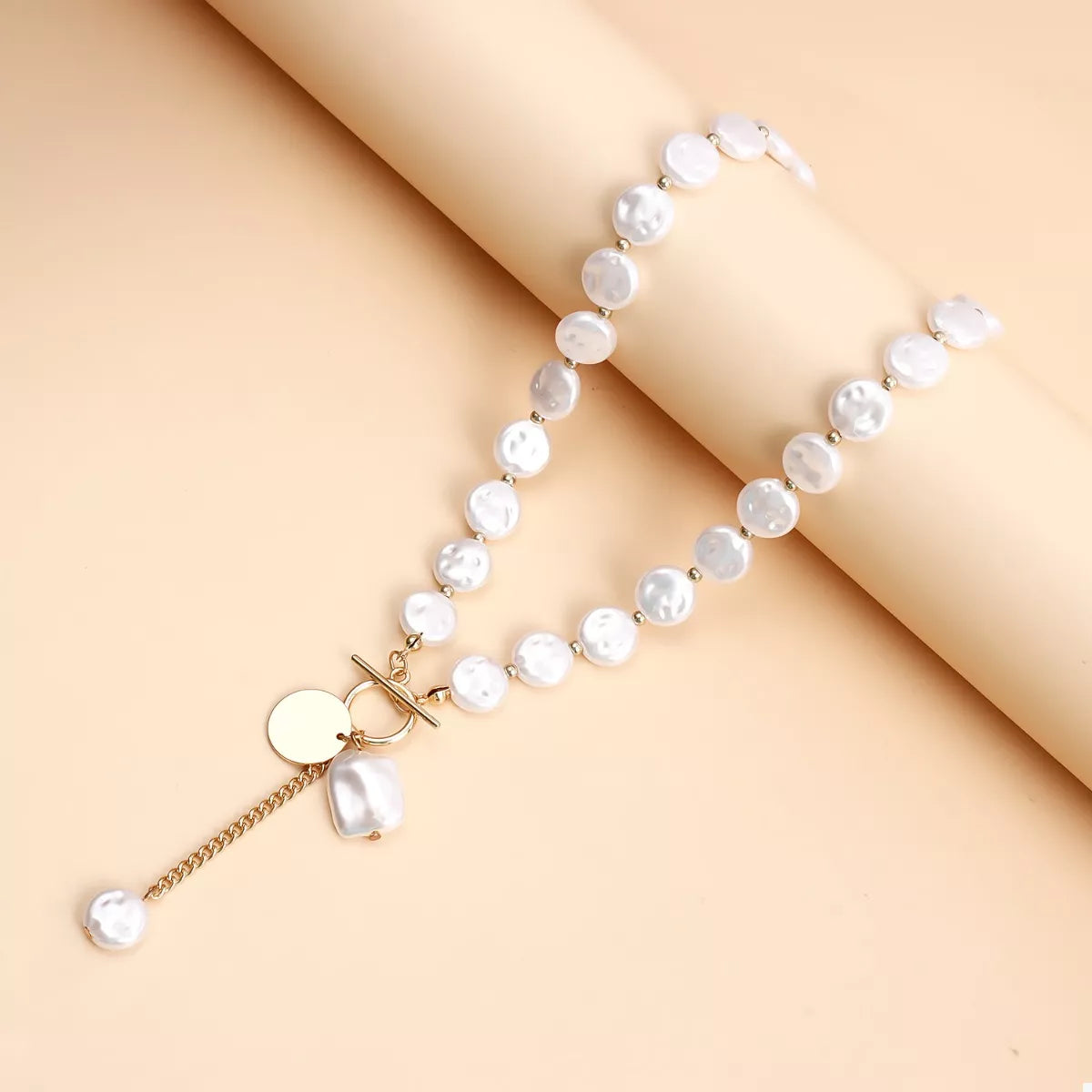 18K Gold-Plated Pearl Drop Necklace - URBANPICK FASHION