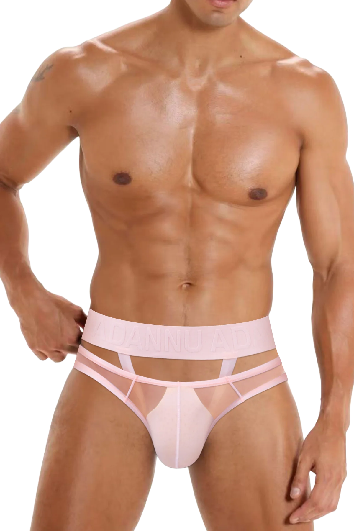 Men’s Sexy Sheer Thong with Ring & Strap Design - URBANPICK FASHION