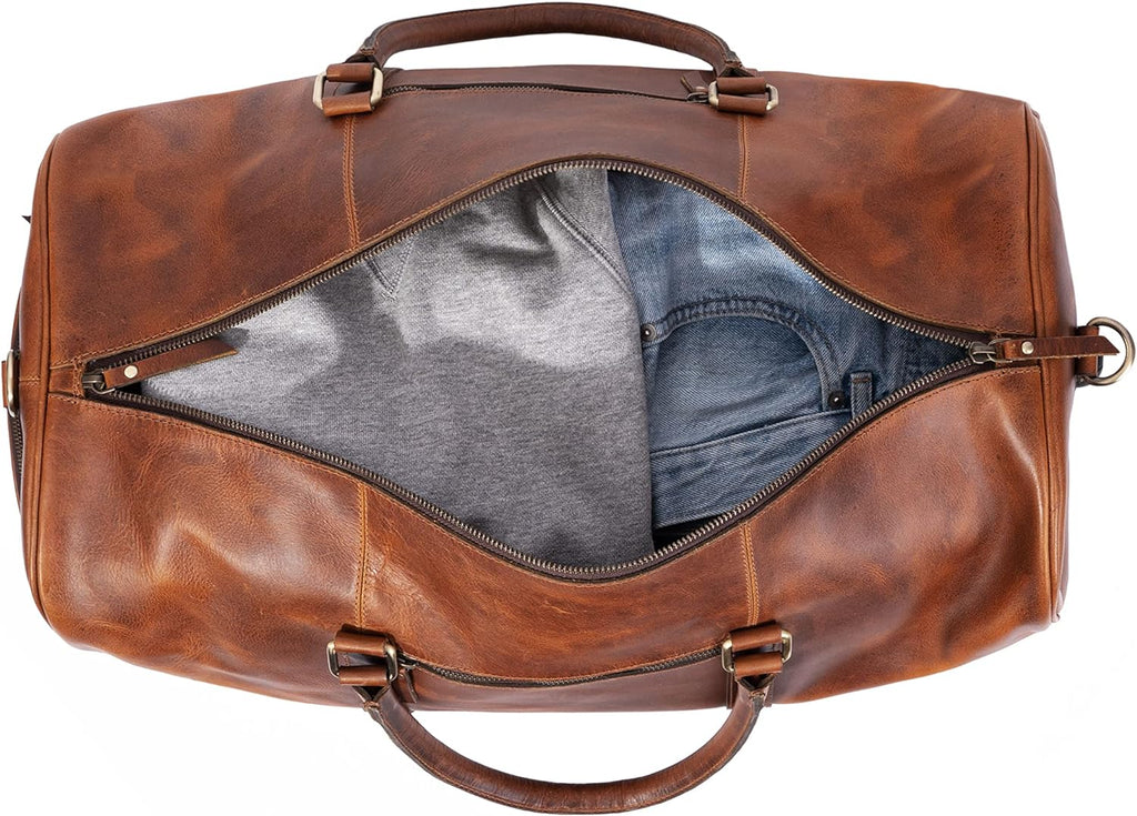 Tan Leather Trolley Bag 44L - URBANPICK FASHION