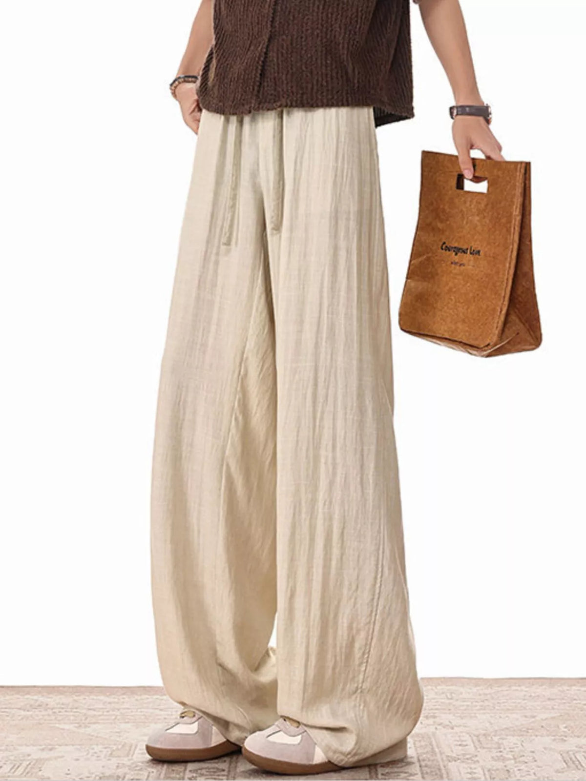 Men's Plus Size Wide Leg Drawstring Pants - URBANPICK FASHION