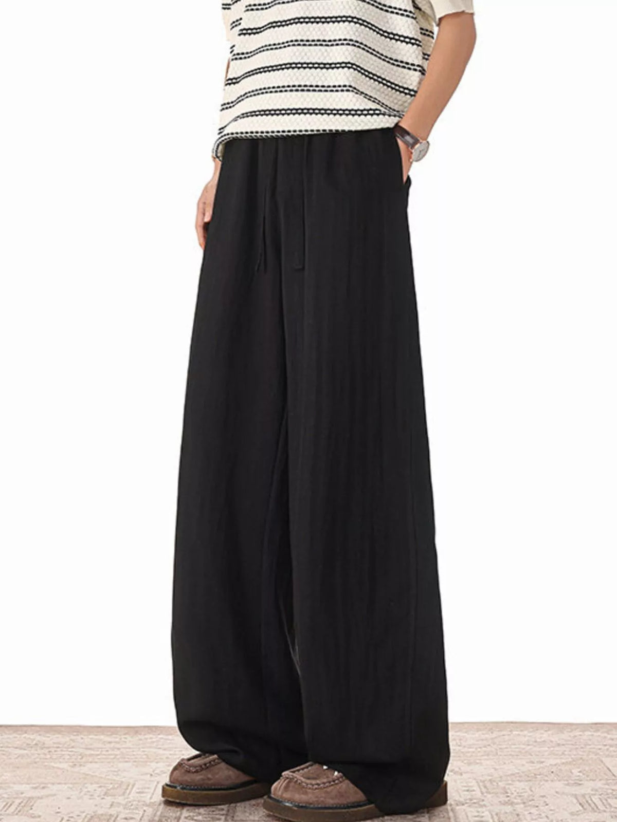 Men's Plus Size Wide Leg Drawstring Pants - URBANPICK FASHION