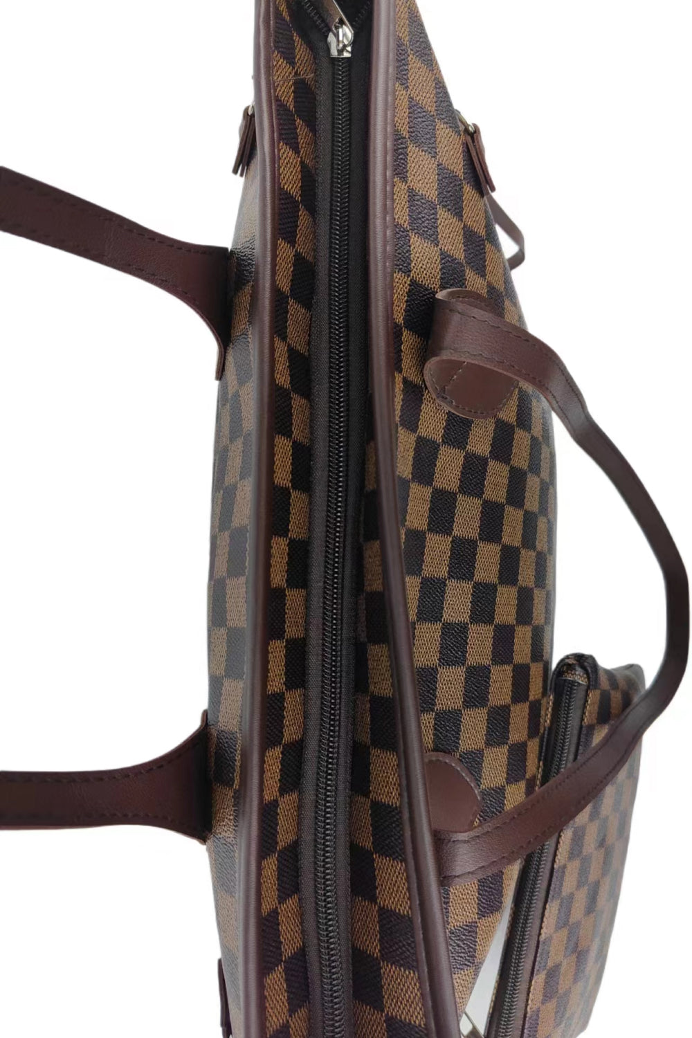 Checkered PVC Two-Piece Bag Set - URBANPICK FASHION