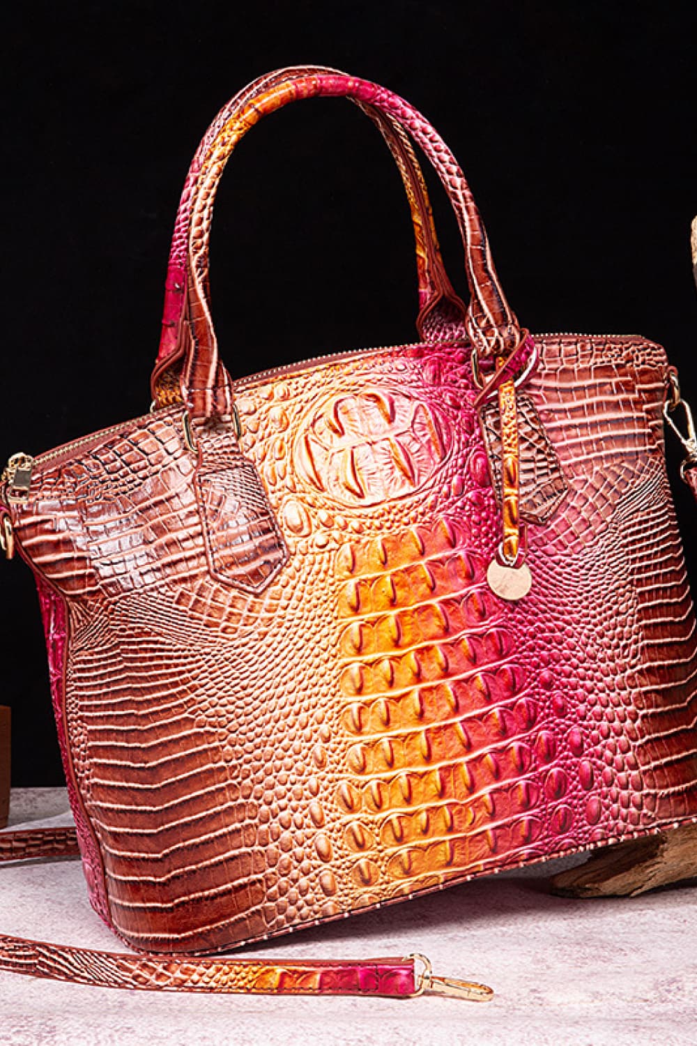 Gradient PU Leather Handbag - URBANPICK FASHION