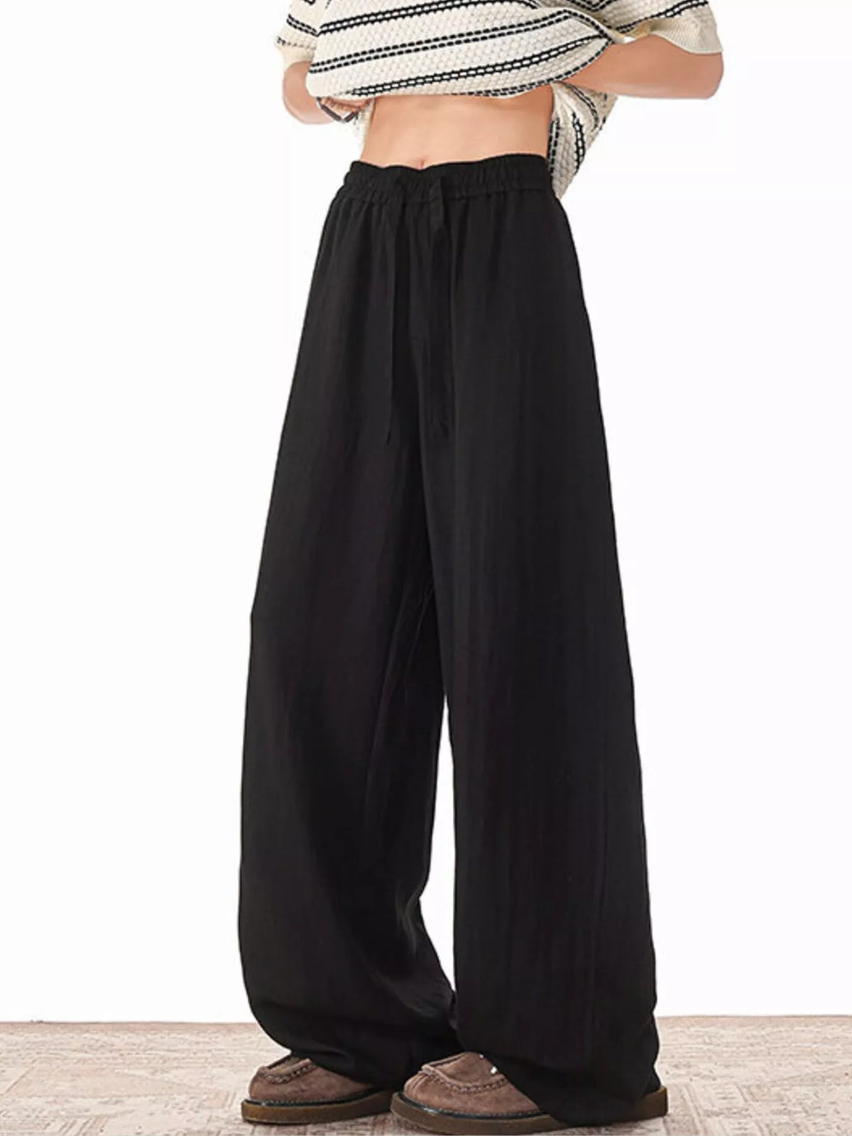 Men's Plus Size Wide Leg Drawstring Pants - URBANPICK FASHION