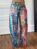 Painted Wide Leg Pants - URBANPICK FASHION