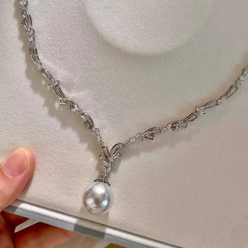 Zircon Pearl Pendant Necklace - URBANPICK FASHION