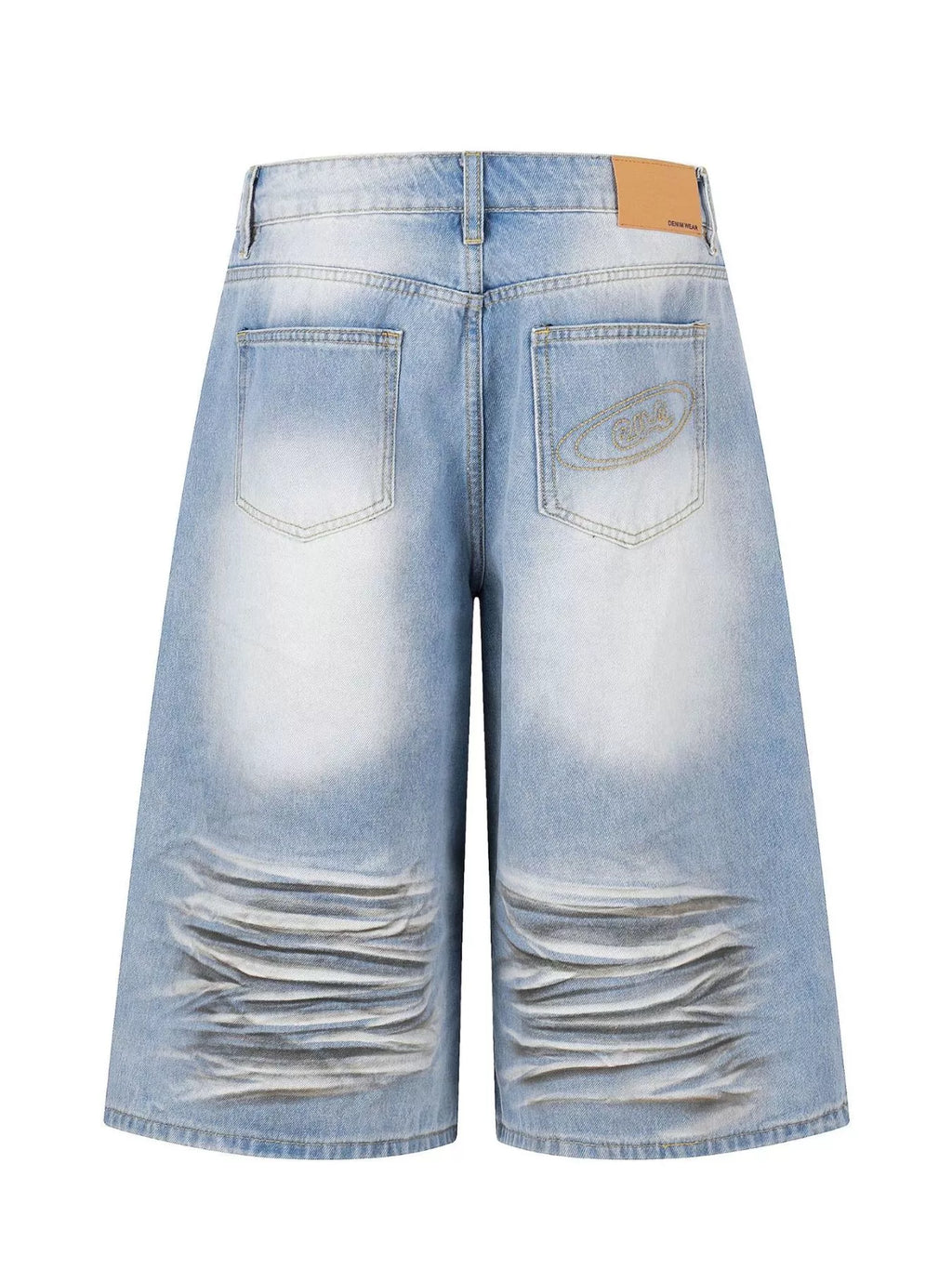 Men's Full Size Distressed Wide-Leg Capri Jeans Plus Size - URBANPICK FASHION