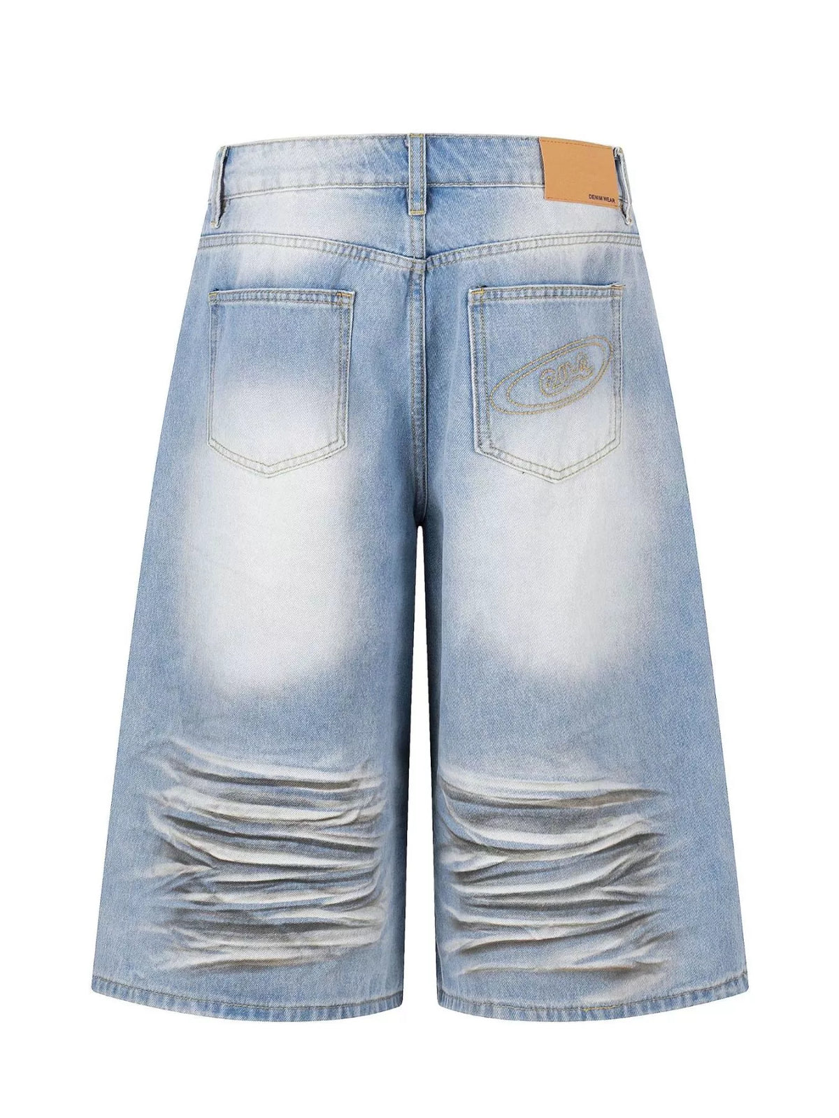 Men's Full Size Distressed Wide-Leg Capri Jeans Plus Size - URBANPICK FASHION