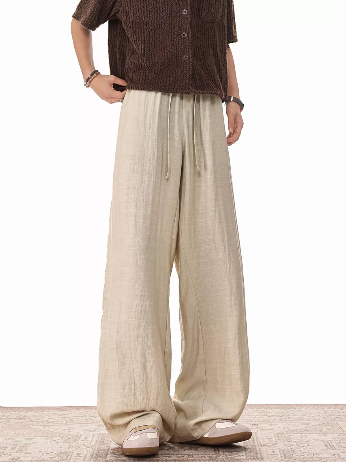 Men's Plus Size Wide Leg Drawstring Pants - URBANPICK FASHION