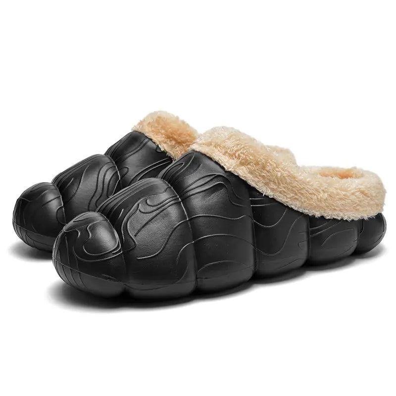 Fleece-lined Contrast Color Cotton Slippers for Home