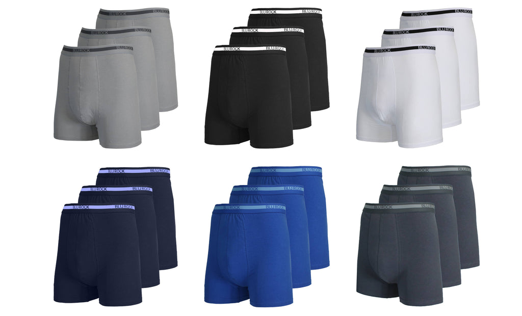 Blu Rock  Men's Stretch Cotton Boxer Briefs (3 Pack): White / SMALL-3PCS