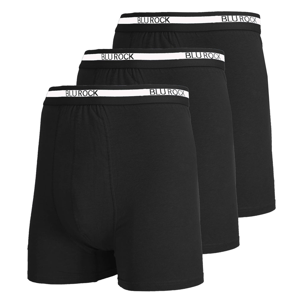 Blu Rock  Men's Stretch Cotton Boxer Briefs (3 Pack): White / SMALL-3PCS